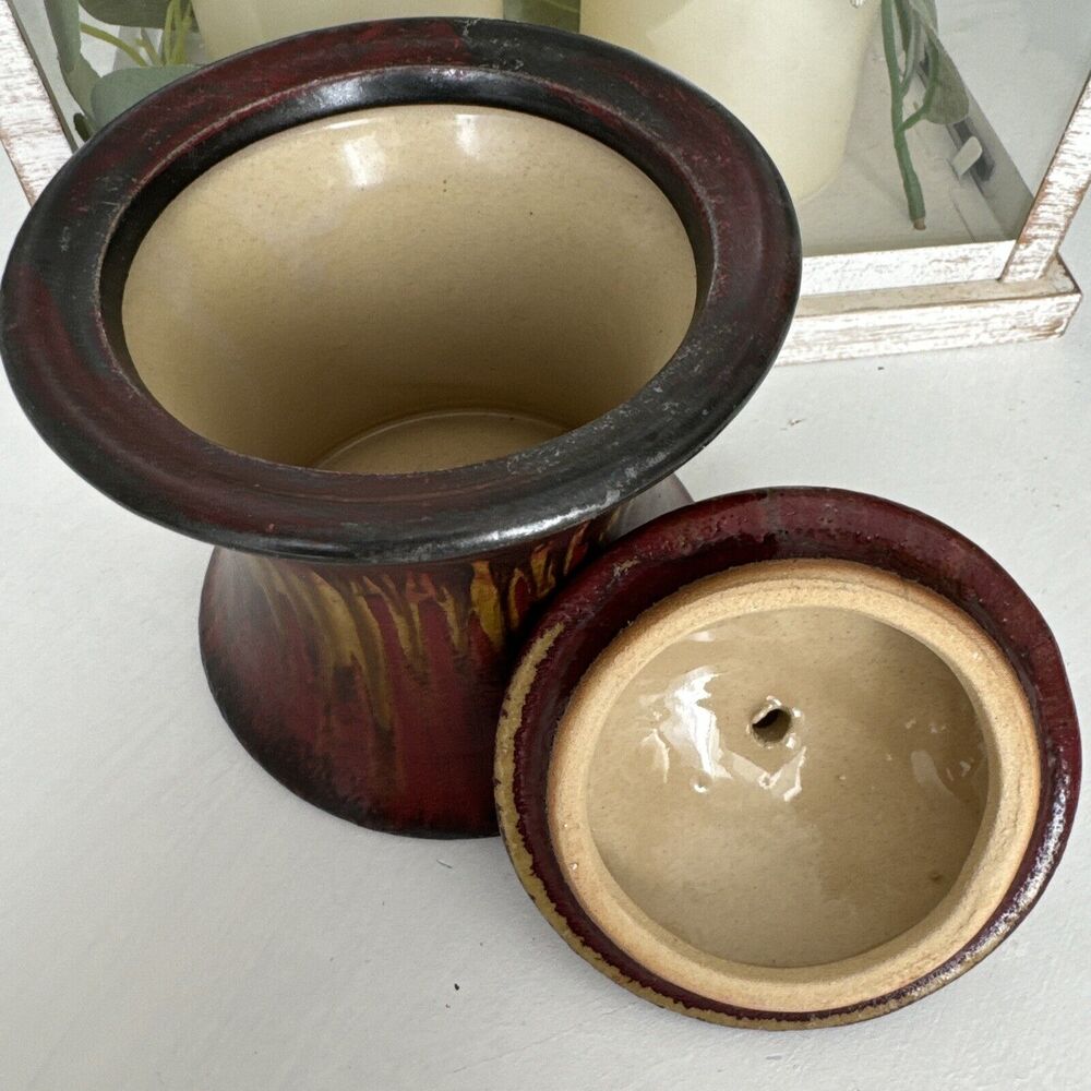 Vintage Studio Art Pottery Vase Home Decor Northwest Potter Black Red Yellow - Picture 2 of 12
